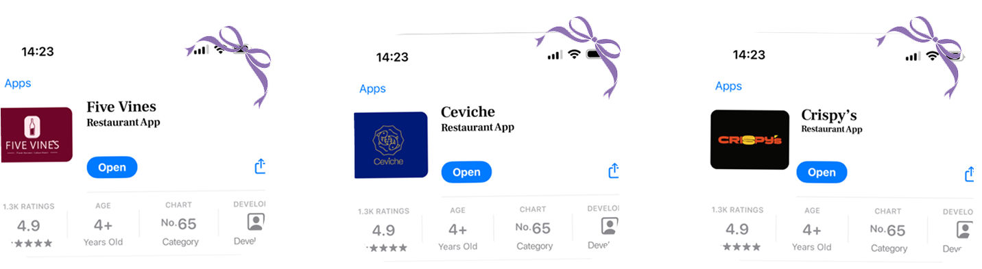 Final logo designs for all three Family of Eateries restaurant brands